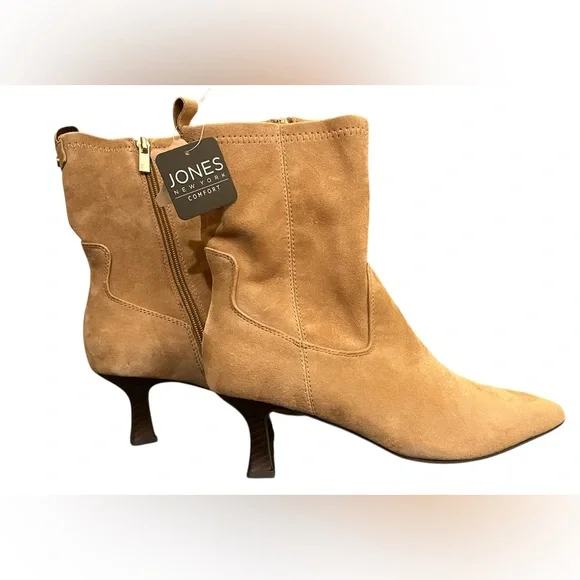 Jones New York Ankle Booties. Kitten Heel Pointed-Toe Genuine suede Tan. 7.5 NEW - Picture 2 of 9